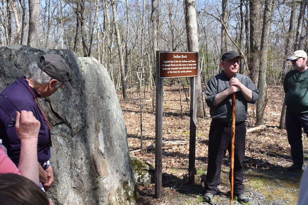 John Conway's history talk on Minisink Battleground hike
